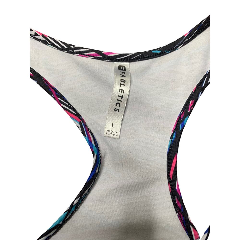 Fabletics Large Striped Pattern Mesh Panel Racerb… - image 3